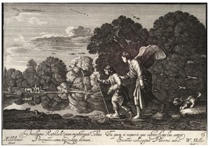 Tóbiás és az angyal. 1. állapot alkotó: Wenceslaus Hollar